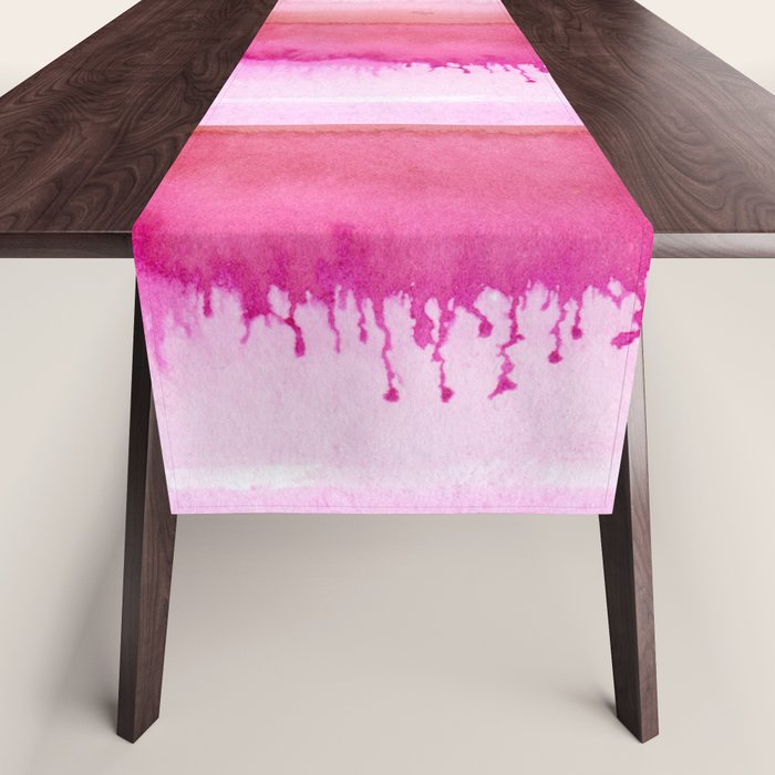Modern abstract blush pink watercolor paint pattern Table Runner Gallery Image 1