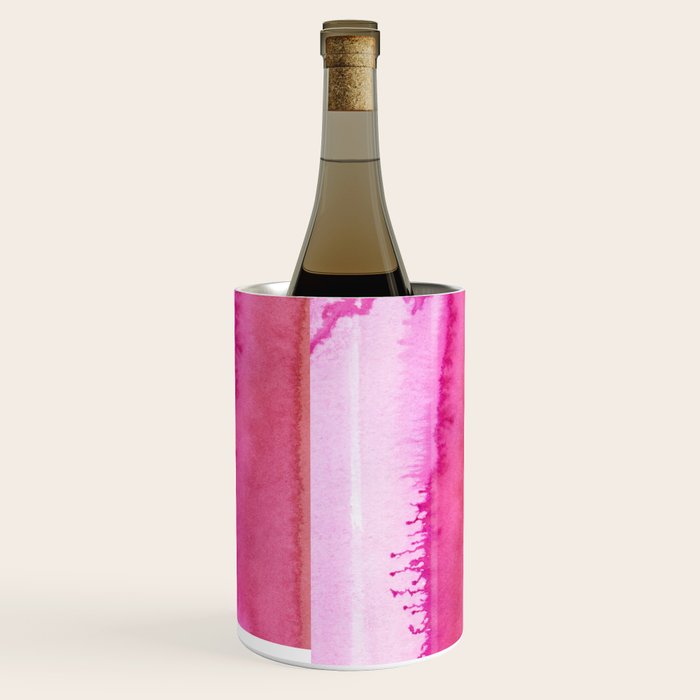Modern abstract blush pink watercolor paint pattern Wine Chiller Gallery Image 2