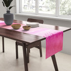 Modern abstract blush pink watercolor paint pattern Table Runner Gallery Image 2