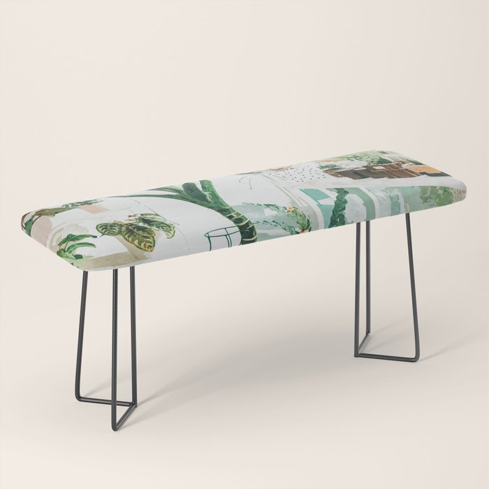 Junglow, Urban Jungle Botanical Home decor, Tropical Plants Interior Design Plant Lady Painting Bench Gallery Image 1