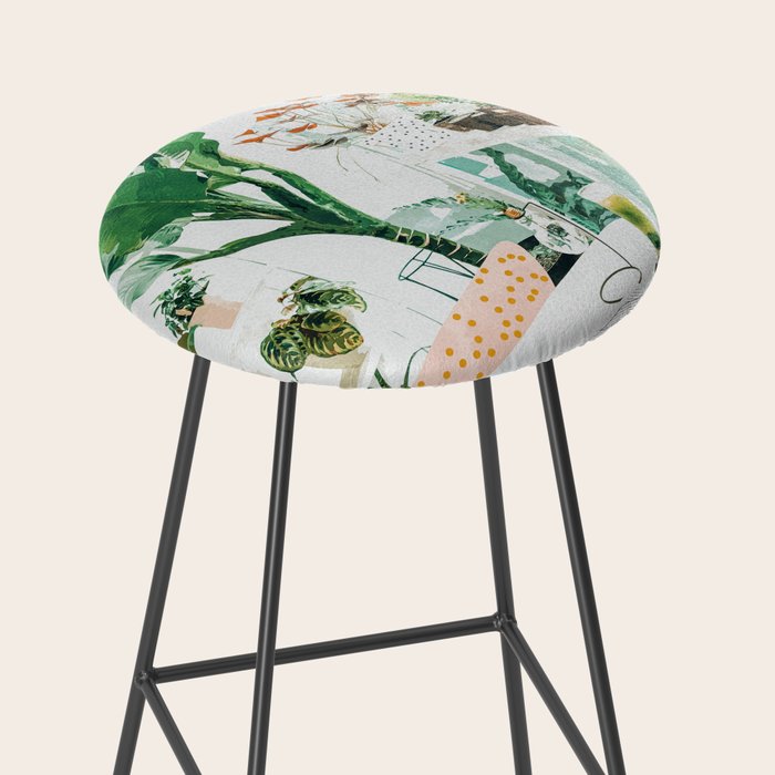 Junglow, Urban Jungle Botanical Home decor, Tropical Plants Interior Design Plant Lady Painting Stool Gallery Image 2