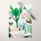 Junglow, Urban Jungle Botanical Home decor, Tropical Plants Interior Design Plant Lady Painting Wrapping Paper Gallery Image 1