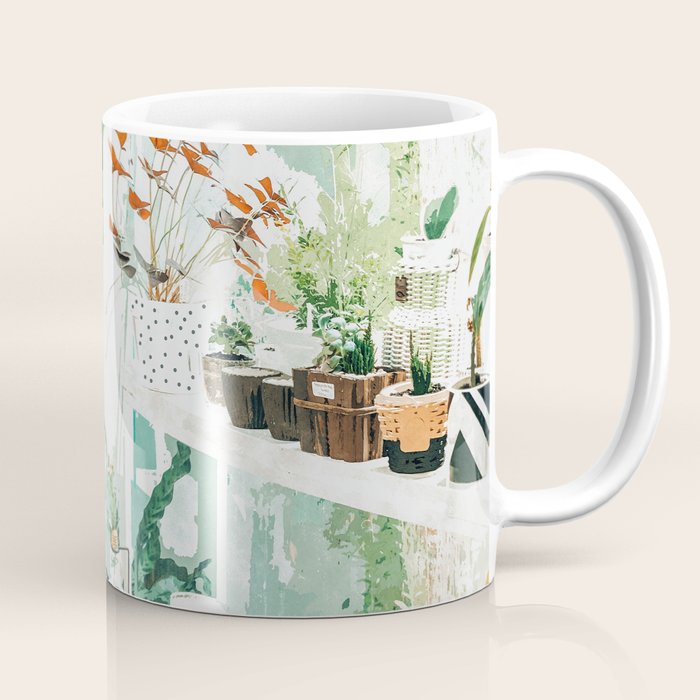 Junglow, Urban Jungle Botanical Home decor, Tropical Plants Interior Design Plant Lady Painting Coffee Mug Gallery Image 1