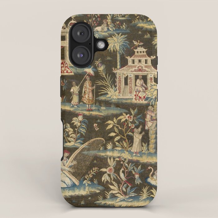 Antique 18th Century Chinoiserie Landscape Tapestry iPhone Case Gallery Image 1