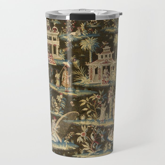 Antique 18th Century Chinoiserie Landscape Tapestry Travel Mug Gallery Image 1