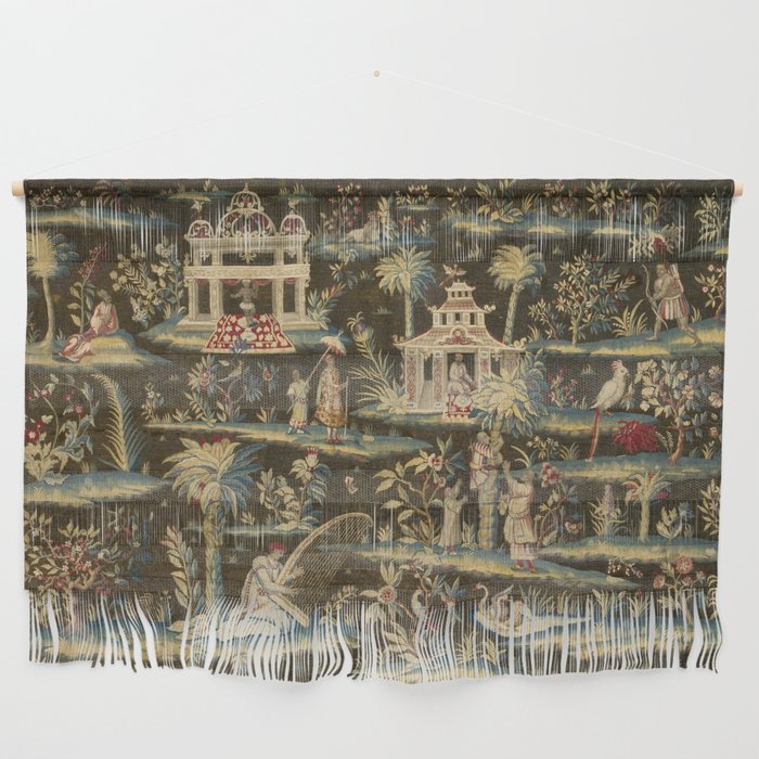 Antique 18th Century Chinoiserie Landscape Tapestry Wall Hanging Gallery Image 1