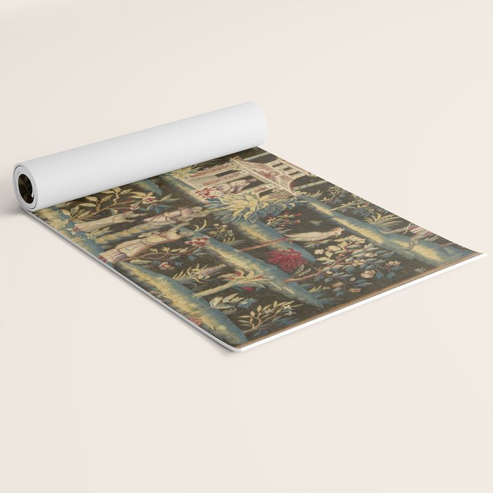 Antique 18th Century Chinoiserie Landscape Tapestry Yoga Mat Gallery Image 2