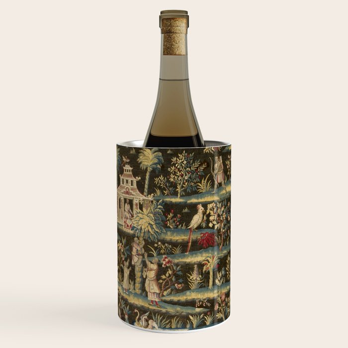 Antique 18th Century Chinoiserie Landscape Tapestry Wine Chiller Gallery Image 3