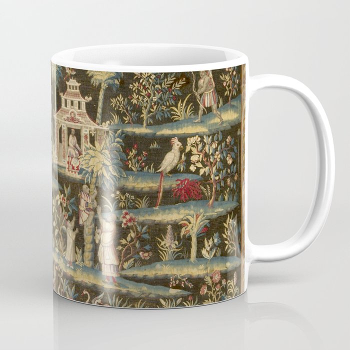 Antique 18th Century Chinoiserie Landscape Tapestry Coffee Mug Gallery Image 1
