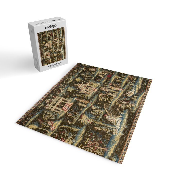 Antique 18th Century Chinoiserie Landscape Tapestry Jigsaw Puzzle Gallery Image 2