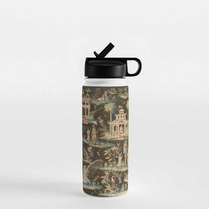 Antique 18th Century Chinoiserie Landscape Tapestry Water Bottle Gallery Image 1