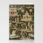 Antique 18th Century Chinoiserie Landscape Tapestry Stationery Card Gallery Image 2