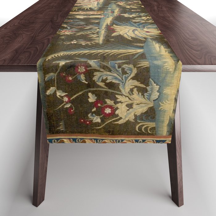 Antique 18th Century Chinoiserie Landscape Tapestry Table Runner Gallery Image 1