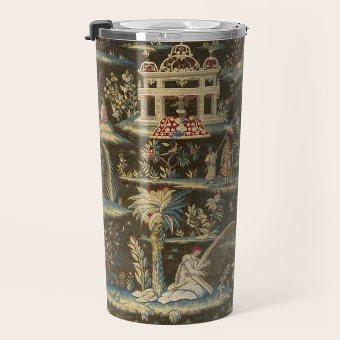 Antique 18th Century Chinoiserie Landscape Tapestry Travel Mug Gallery Image 3