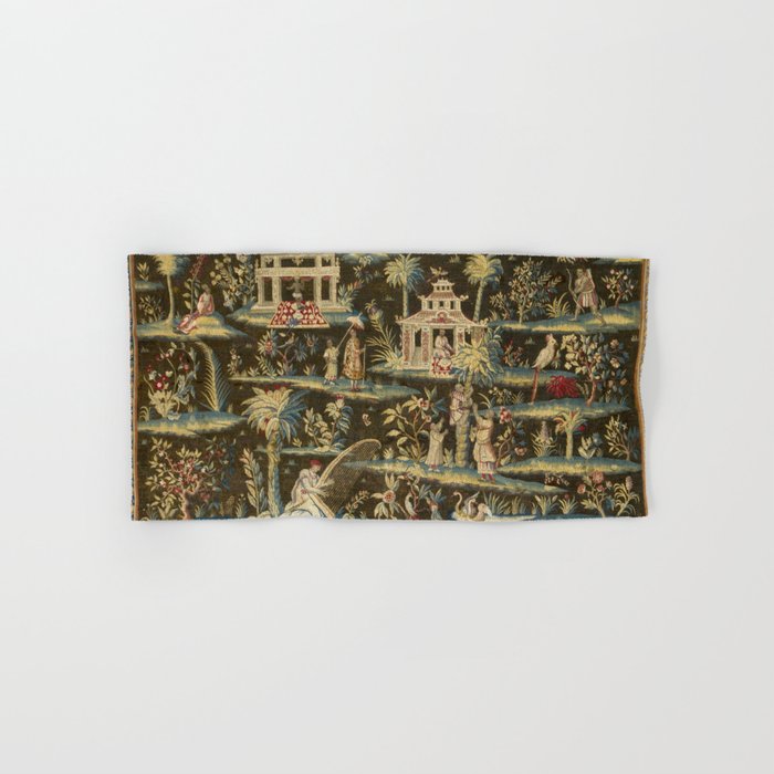 Antique 18th Century Chinoiserie Landscape Tapestry Bath Towel Gallery Image 1