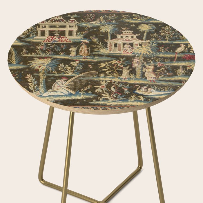 Antique 18th Century Chinoiserie Landscape Tapestry Side Table Gallery Image 2