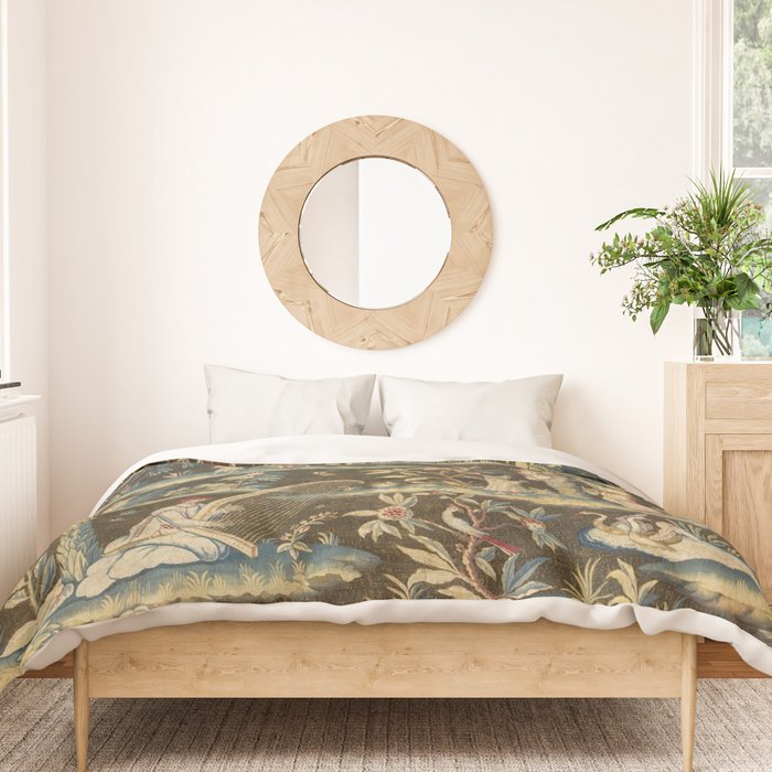 Antique 18th Century Chinoiserie Landscape Tapestry Duvet Cover Gallery Image 3