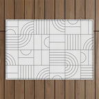 My Favorite Geometric Patterns No.19 - White Outdoor Rug Gallery Image 1