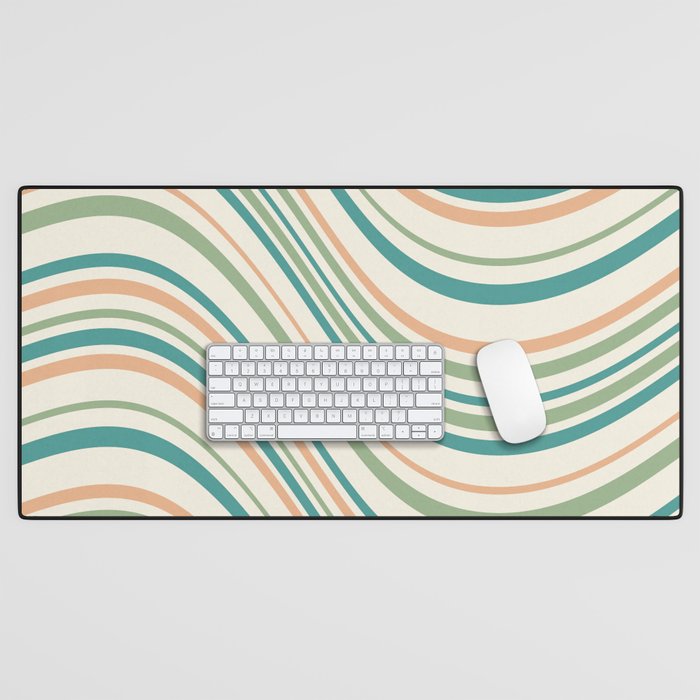 Wavy Stripes XXVI - Natural Boho Desk Mat Gallery Image 1