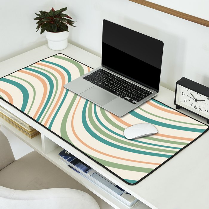 Wavy Stripes XXVI - Natural Boho Desk Mat Gallery Image 2