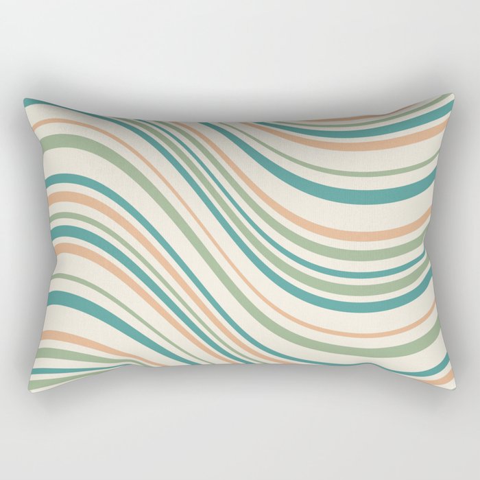 Wavy Stripes XXVI - Natural Boho Rectangular Pillow Gallery Image 1