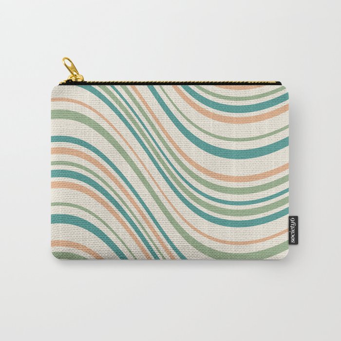 Wavy Stripes XXVI - Natural Boho Carry All Pouch Gallery Image 1