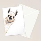 Sneaky Llama White Stationery Card Gallery Image 2