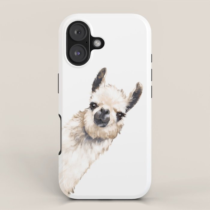 Sneaky Llama White iPhone Case Gallery Image 1