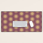 Boho Summer Sun Pattern XI Mauve and Neutral Yellow Desk Mat Gallery Image 1
