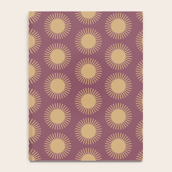 Boho Summer Sun Pattern XI Mauve and Neutral Yellow Notebook Gallery Image 4