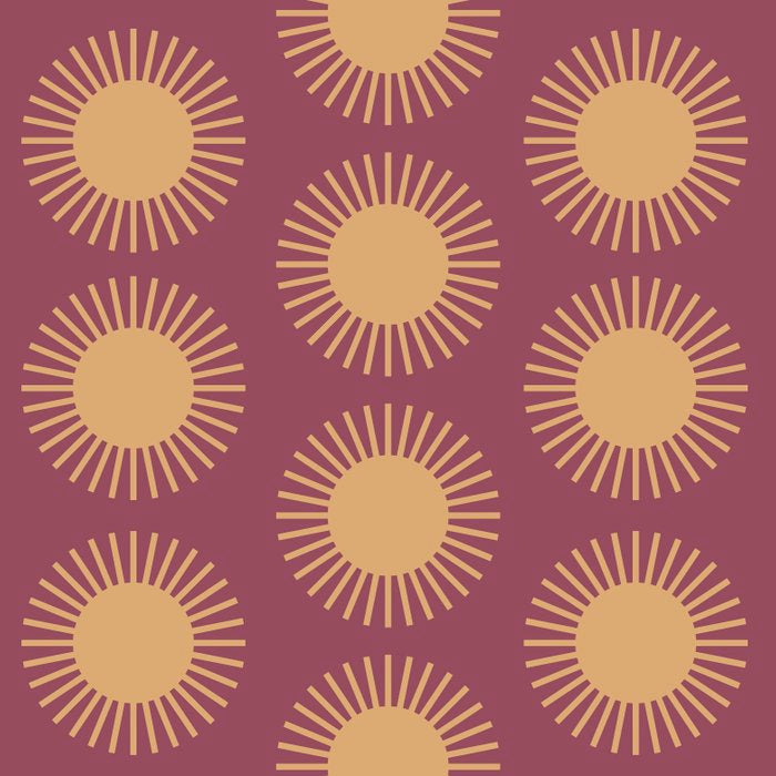 Boho Summer Sun Pattern XI Mauve and Neutral Yellow Coffee Mug Gallery Image 2