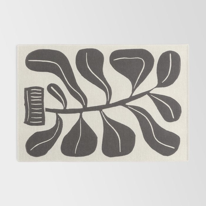 Linocut Houseplant #4 Rug Gallery Image 2