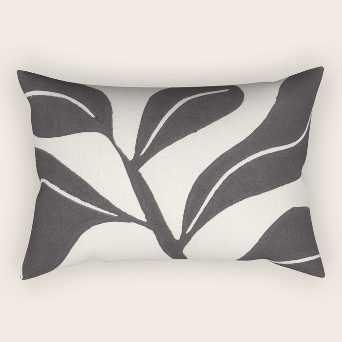 Linocut Houseplant #4 Rectangular Pillow Gallery Image 1