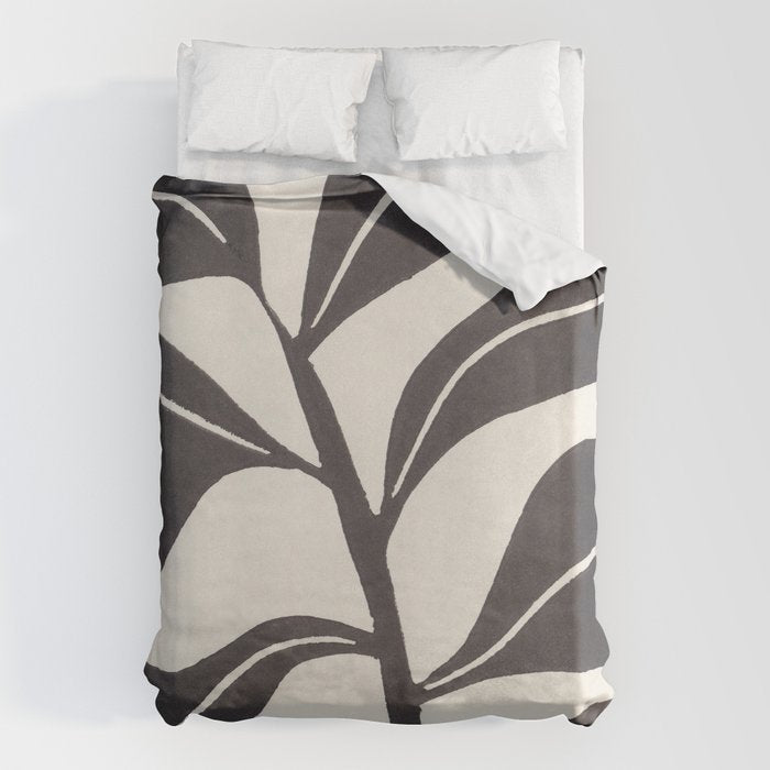 Linocut Houseplant #4 Duvet Cover Gallery Image 6