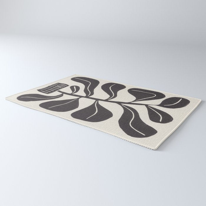 Linocut Houseplant #4 Rug Gallery Image 3