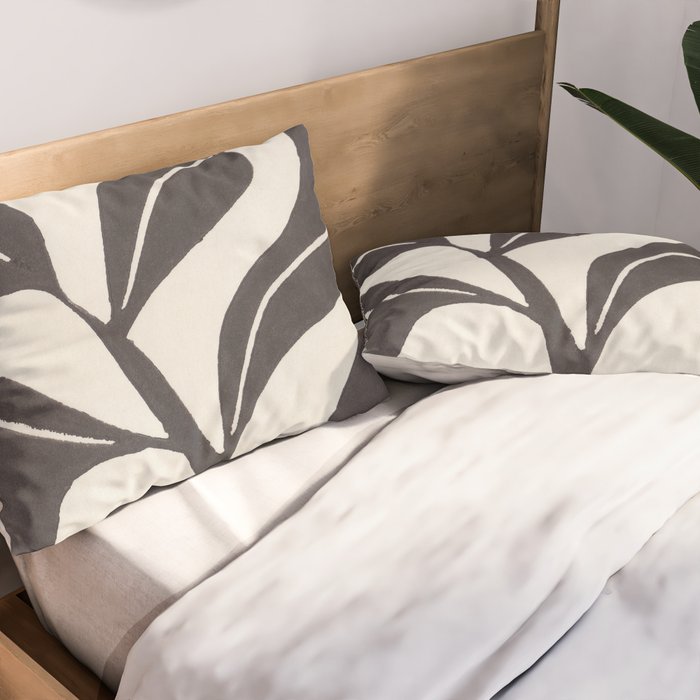 Linocut Houseplant #4 Pillow Sham Gallery Image 2