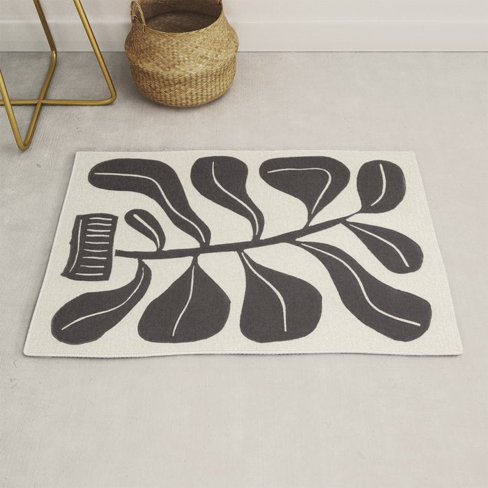 Linocut Houseplant #4 Rug Gallery Image 1