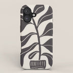 Linocut Houseplant #4 iPhone Case Gallery Image 1