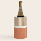 Terracotta Beige Tan Bold Lines Artwork Wine Chiller Gallery Image 3