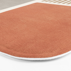 Terracotta Beige Tan Bold Lines Artwork Bath Mat Gallery Image 3