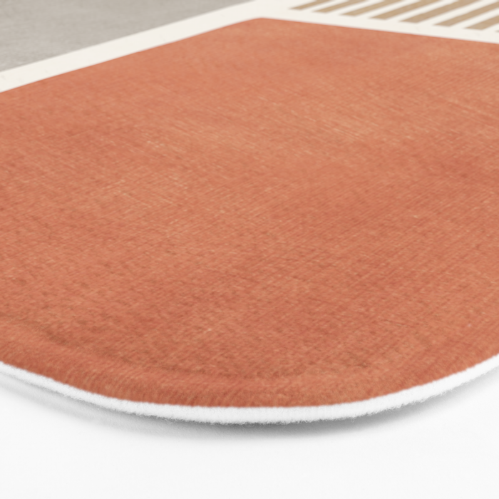 Terracotta Beige Tan Bold Lines Artwork Bath Mat Gallery Image 3