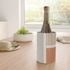 Terracotta Beige Tan Bold Lines Artwork Wine Chiller Gallery Image 4