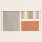 Terracotta Beige Tan Bold Lines Artwork Desk Mat Gallery Image 3