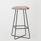 Terracotta Beige Tan Bold Lines Artwork Stool Gallery Image 1