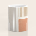 Terracotta Beige Tan Bold Lines Artwork Coffee Mug Gallery Image 4