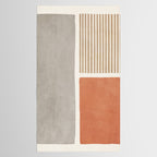 Terracotta Beige Tan Bold Lines Artwork Tablecloth Gallery Image 2