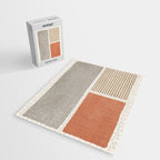 Terracotta Beige Tan Bold Lines Artwork Jigsaw Puzzle Gallery Image 2
