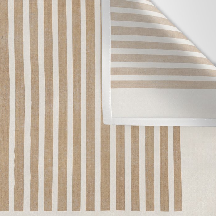 Terracotta Beige Tan Bold Lines Artwork Wall Tapestry Gallery Image 3