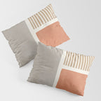 Terracotta Beige Tan Bold Lines Artwork Pillow Sham Gallery Image 3
