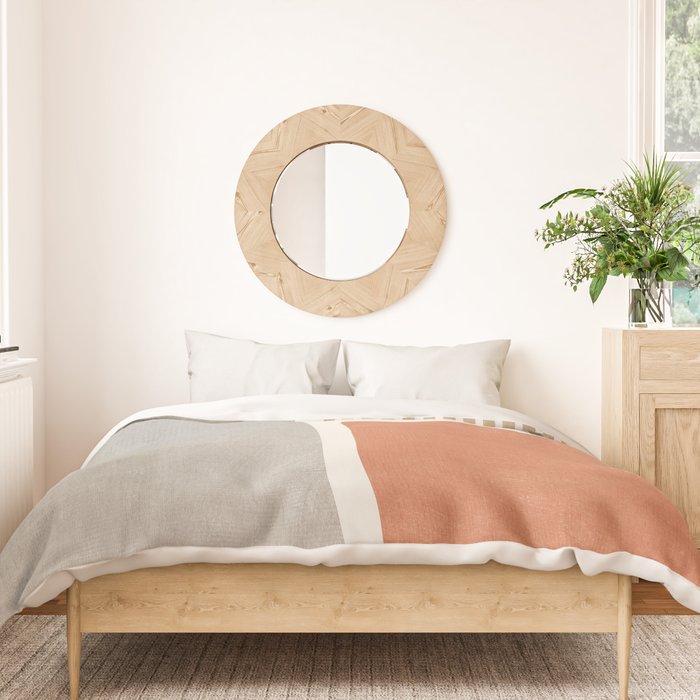 Terracotta Beige Tan Bold Lines Artwork Duvet Cover Gallery Image 3